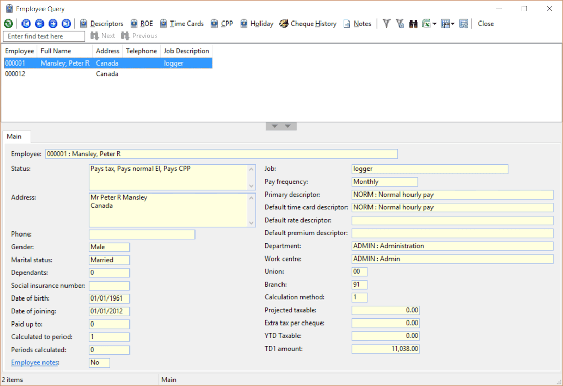 Canadian Payroll Aquilon Software